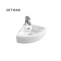 Белая наружная керамическая раковина для ванной комнаты